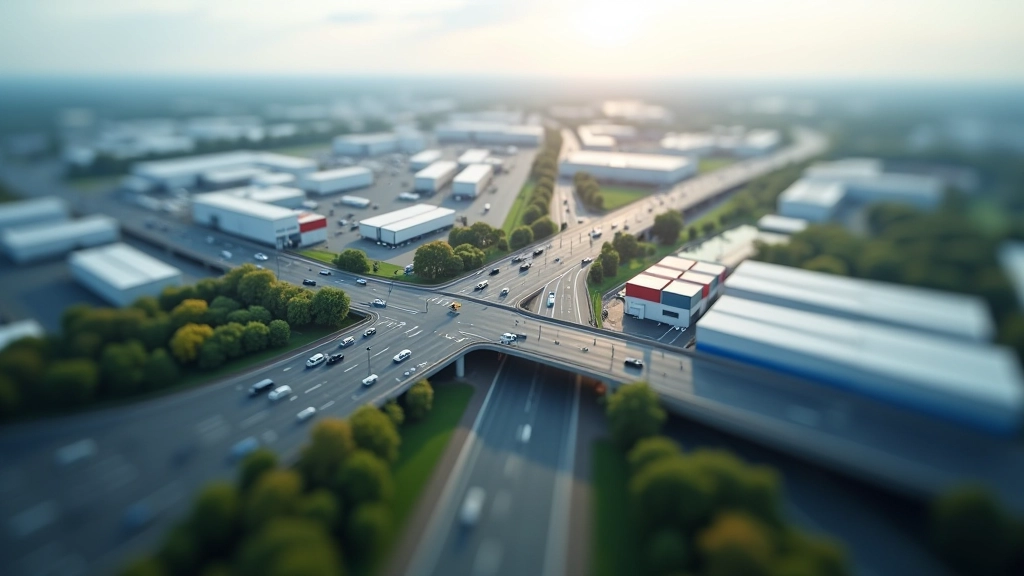 Moderne Infrastruktur mit Autobahn und Logistikzentrum in Deutschland